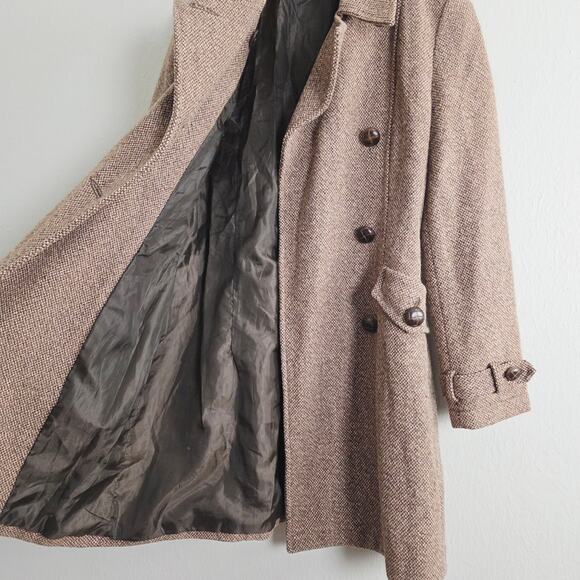 Zara Wool Brown Double-Breasted Peacoat - Picture 12 of 12